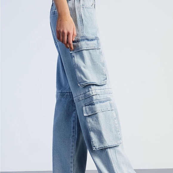 NWT PacSun Light Blue Zip Off Low Rise Puddle Jeans - Picture 7 of 16